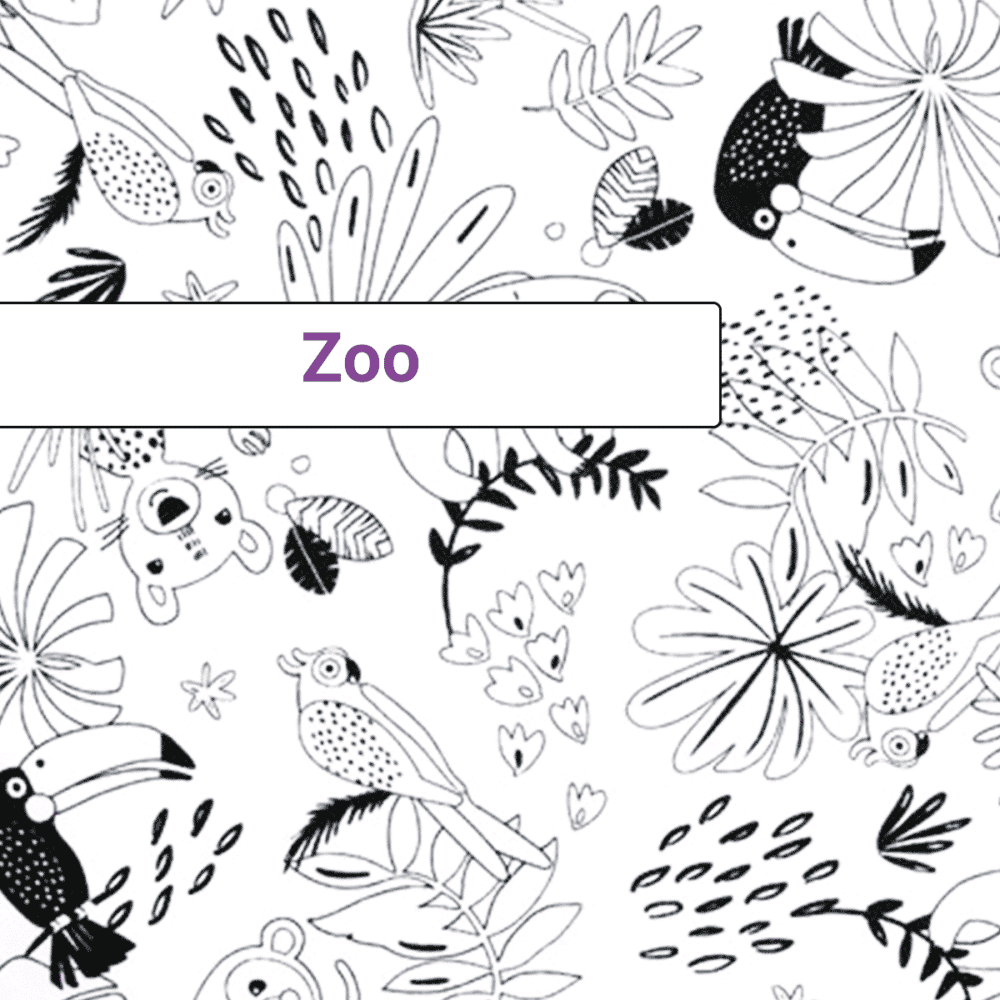 Obrus na vymaľovanie Zoo Detail látky - Motív na vymaľovanie - Oma & Luj