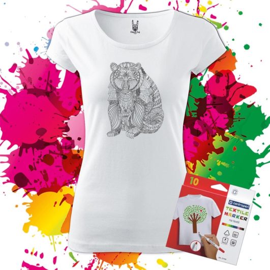 Dámske tričko Pánske tričko Medved - Maco - Omaľovánka na tričku - Oma & Luj