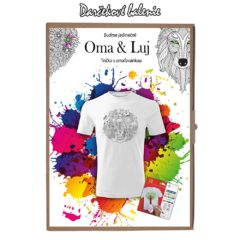 Darčekové-balenie - Detské tričko Santova dedinka - Omaľovánka na tričku - Oma & Luj