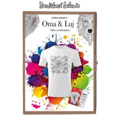 Detské tričko Ľudový vzor - Vtáčik na lúke - Omaľovánka na tričku - Oma & Luj
