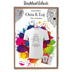 Darčekové balenie Detské tričko Ja som Drak - Omaľovánka na tričku - Oma & Luj