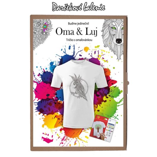 Darčekové balenie - Detské tričko Kakadu - Omaľovánka na Tričku - Oma & Luj