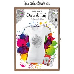Darčekové balenie - Dámske tričko Nosorožec - Omaľovánka na tričku - Oma & Luj - Omaluj.sk