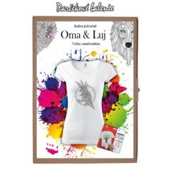 Darčekové balenie - Dámske tričko Kakadu - Omaľovánka na tričku - Oma & Luj