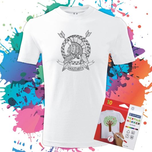 Pánske tričko Strelec- Znamenia - Omaľovánka na tričku - Oma & Luj