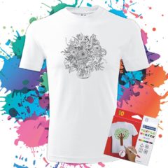 Pánske tričko Kytica- Omaľovánka na tričku - Oma & Luj