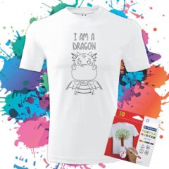 Pánske tričko Ja som Drak - Omaľovánka - Oma & Luj