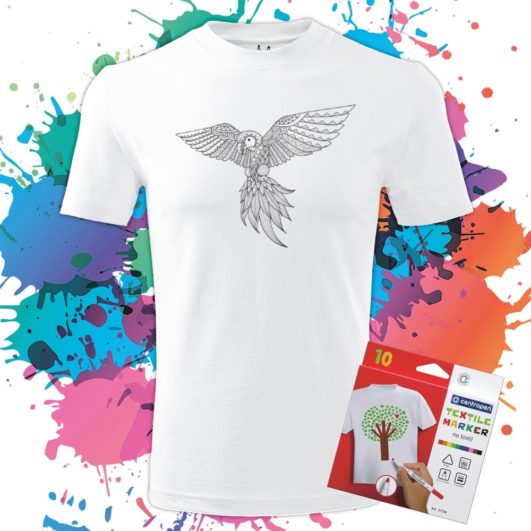 Pánske tričko Papagáj Ara - Omaľovánka na tričku - Oma & Luj