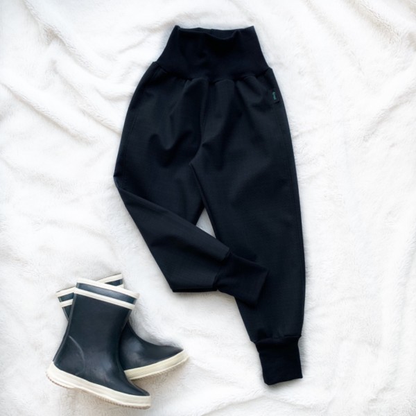 Kiwi softshellové nohavice prechodné čierne - Oma & Luj