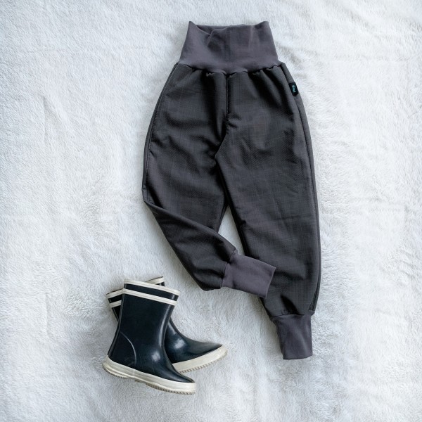 Kiwi softshellové nohavice prechodné tmavošedé - Oma & Luj