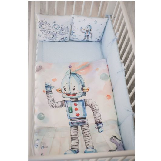 Timmi dreams posteľná súprava do postieľky 120x60cm Robot - Oma & Luj