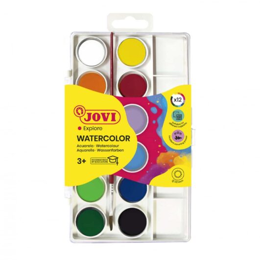 Vodové farby s priemerom 22mm Jovi 12ks - Oma & Luj