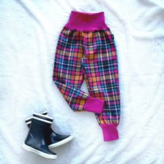 Kiwi softshellové nohavice prechodné káro - Oma & Luj
