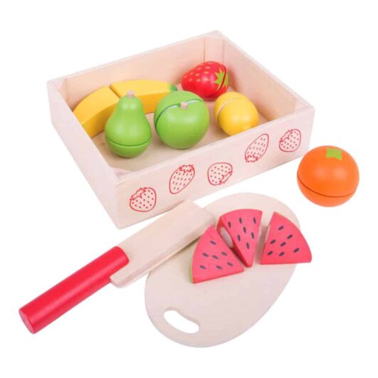 Drevené potraviny v krabičke - Krájanie ovocia - Oma & Luj