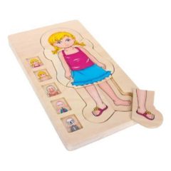 Drevené puzzle Anatómia ľudského tela - Dievča - Oma & Luj