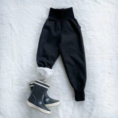 Kiwi softshellové nohavice zateplené s barančekom čierne- Oma & Luj