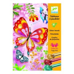 Maľovanie podľa čísiel s trblietkami Motýle - Oma & Luj