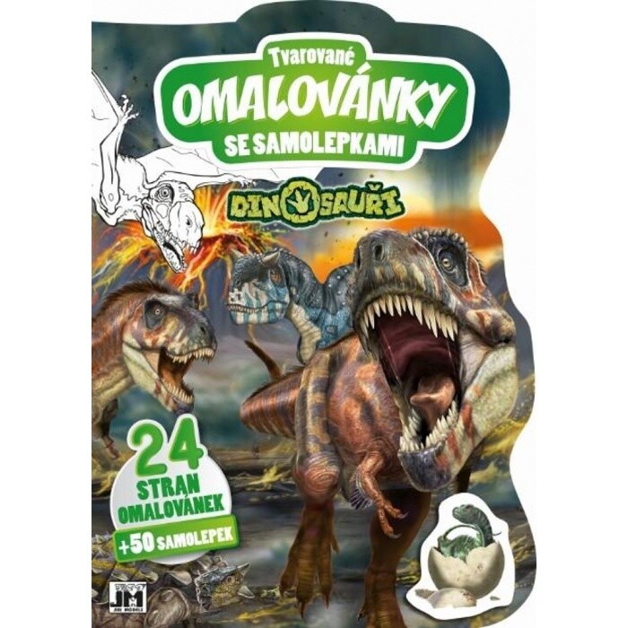 Tvarová omaľovánka so samolepkami Dinosaury - Oma & Luj