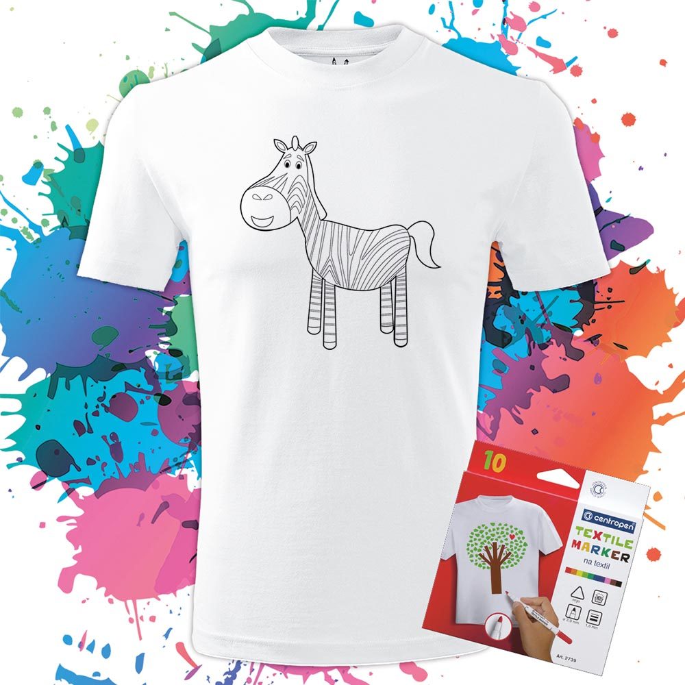 Pánske tričko Zebra - Omaľovánka na tričku