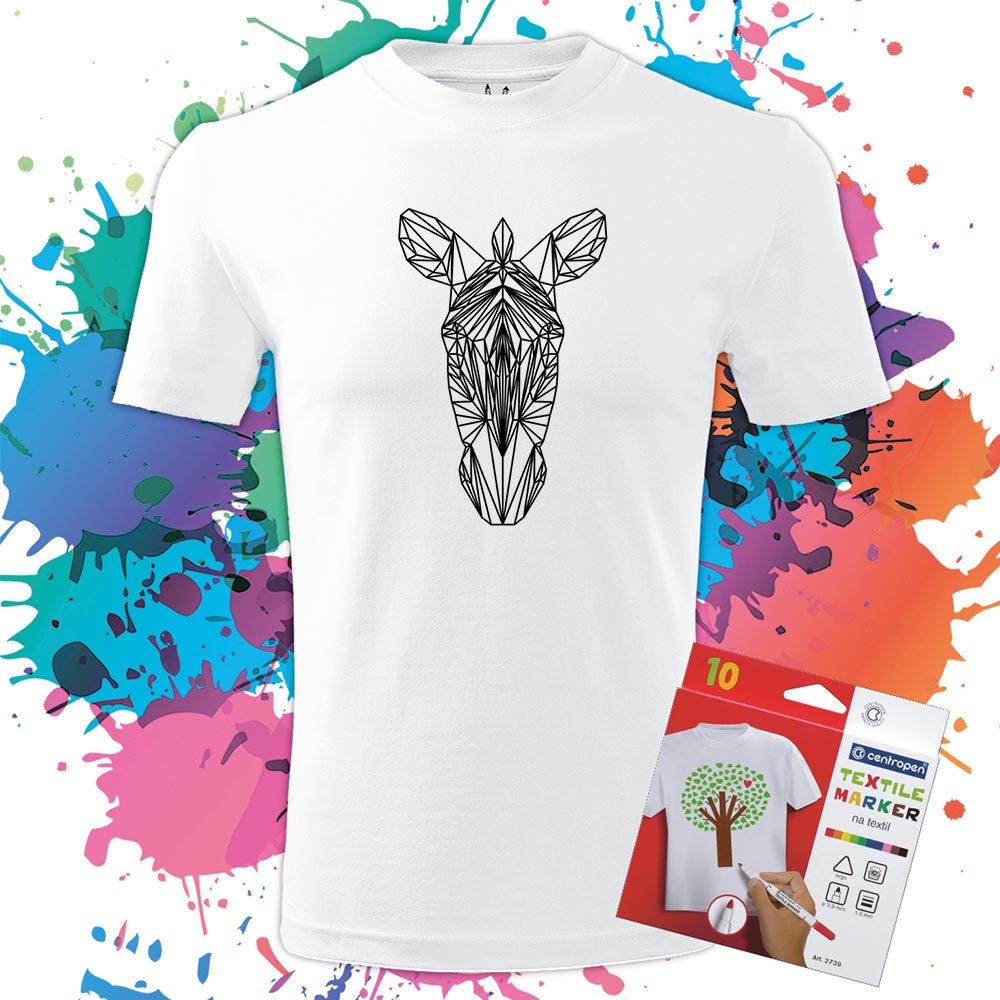 Pánske tričko Zebra Geometric - Omaľovánka na tričku