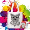 Bavlnená taška na vymaľovanie Orient mačka