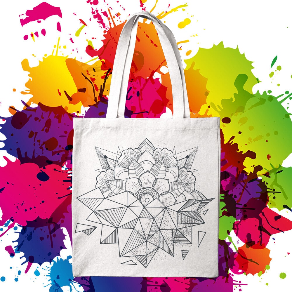 Bavlnená taška na vymaľovanie Geometrická Mandala