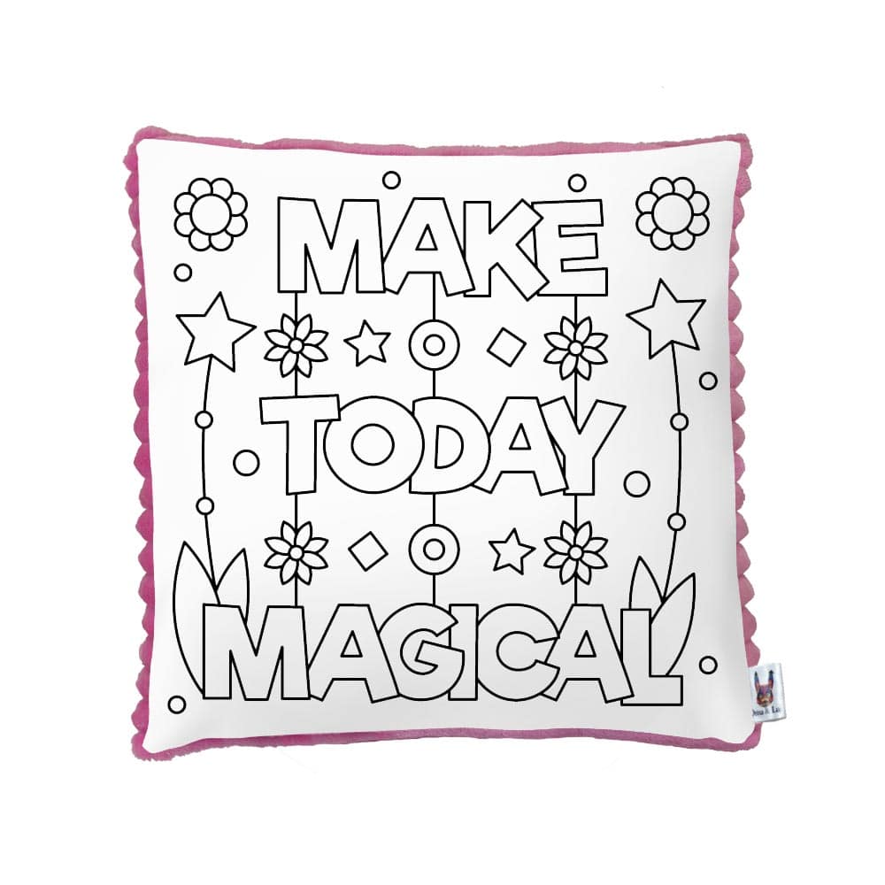 Plyšový vankúš s omaľovánkou - Make today magical