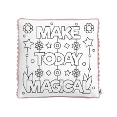 Plyšový vankúš s omaľovánkou - Make today magical