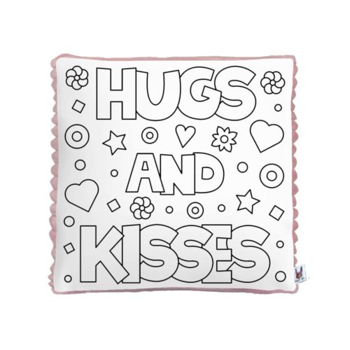 Plyšový vankúš s omaľovánkou - Hugs and Kisses