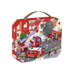 Janod Puzzle Požiarnici v kufríku 24 ks