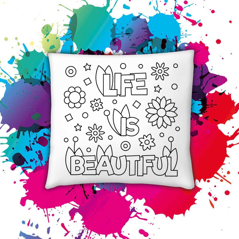 Obliečka na vymaľovanie Life is Beautiful 40x40cm - Oma & Luj
