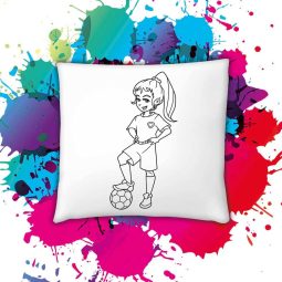 Obliečka na vymaľovanie Futbalistka 40x40cm - Oma & Luj