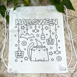 Batoh na vymaľovanie Halloween mačka