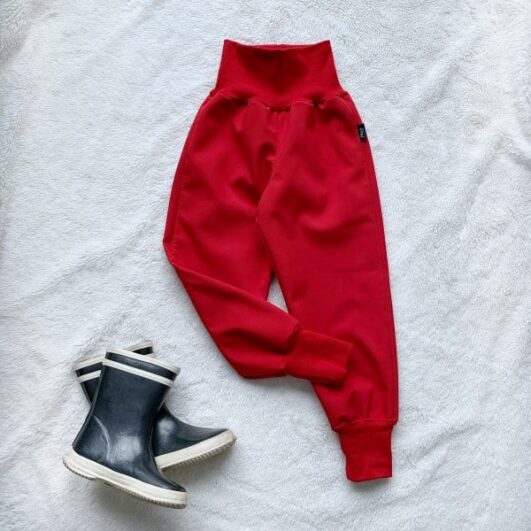 Kiwi softshellové nohavice zateplené červené - Oma & Luj