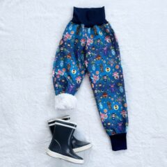 Kiwi softshellové nohavice zateplené s barančekom škriatkovia - Oma & Luj