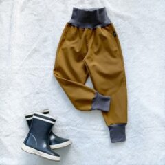 Kiwi softshellové nohavice zateplené svetlo hnedé-Oma & Luj