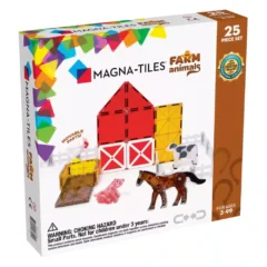Magnetická stavebnica Magna tiles Farma 25 dielov-Oma & Luj