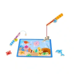 Chytanie rybičiek - Drevená hračka - Tooky Toy - Oma & Luj