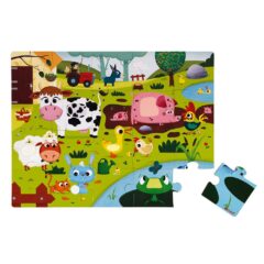 Janod Dotykové puzzle s textúrou Zvieratká na farme 20ks-Oma & Luj
