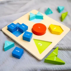 Drevené zlomky puzzle tvary- Oma & Luj