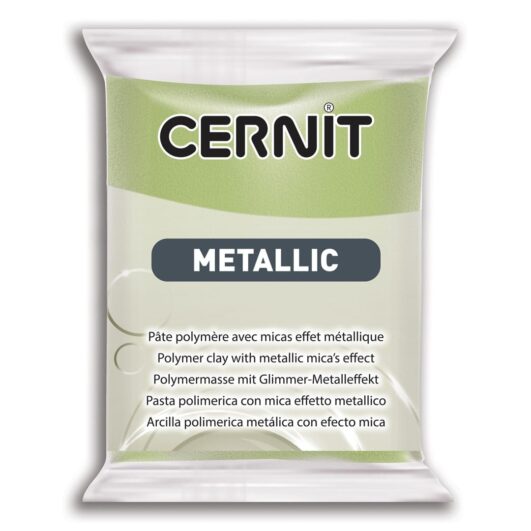 Polymérová hmota Cernit Mettallic zlatá zelená 56g -Oma & Luj